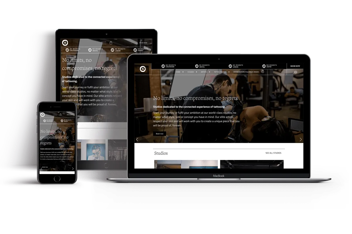 No Regrets Studios website