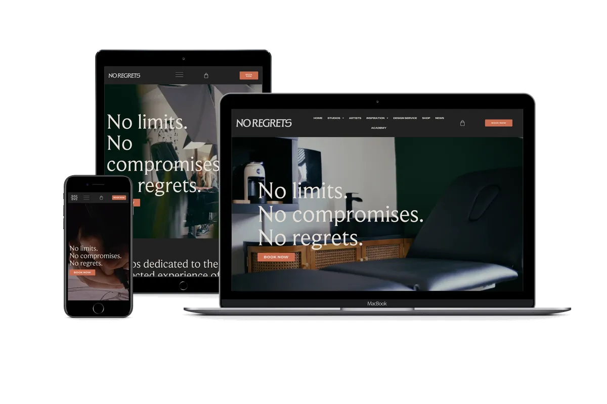 No Regrets Studios website